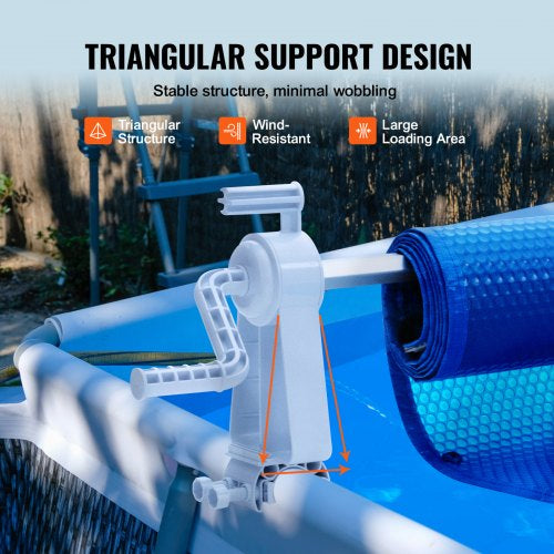 Outdoor - VEVOR Pool Cover Reel, Aluminum Solar Cover Reel 20 ft, Above Ground Swimming Pool Cover Reel Set , Fits for 3-20 ft Width Swimming Pools - T&F5.19.25