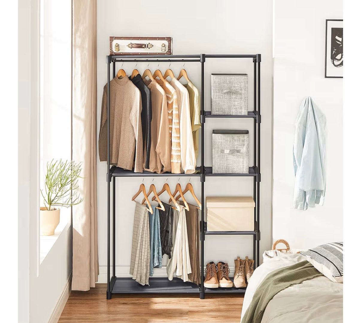 Organization - Portable Closet, Freestanding Closet Organizer, Clothes Rack with Shelves, Hanging Rods