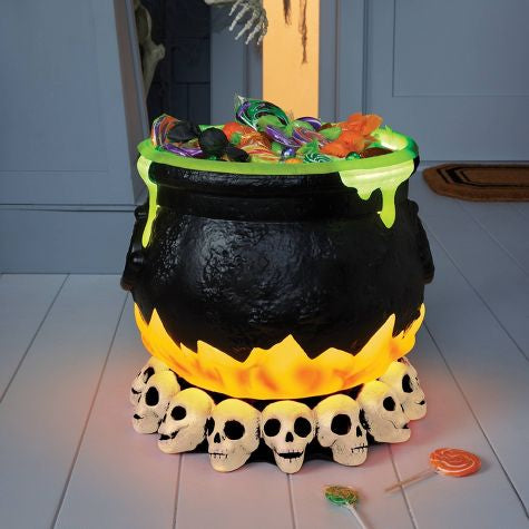 Halloween - 17" Light and Sound Candy Bowl Cauldron Outdoor - TG10.25