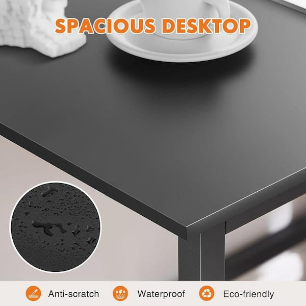 Desk - 31 in. Rectangular Black Computer Desk Home Office Writing Desk with X-Shaped Metal Frame