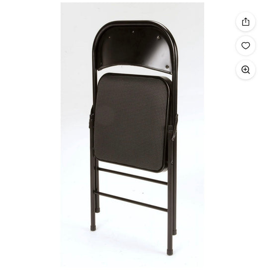 Folding Chair - Deluxe Fabric Padded Folding Chairs 2PK, Black - WM11.19.25