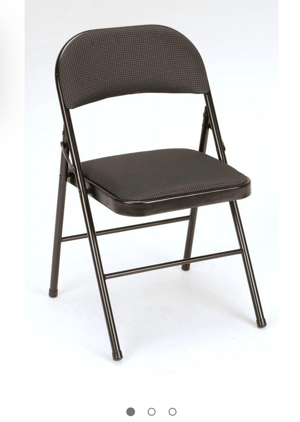 Folding Chair - Deluxe Fabric Padded Folding Chairs 2PK, Black - WM11.19.25