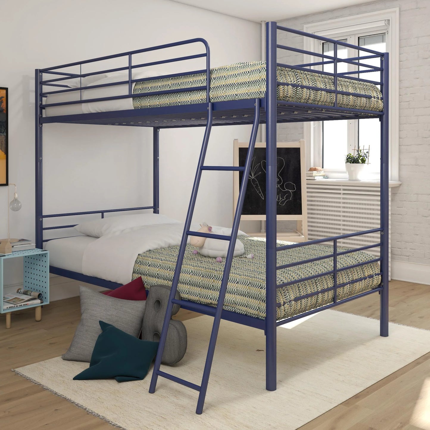 Bed - Bunk Convertible Twin over Twin Blue Metal - WF9.25.25