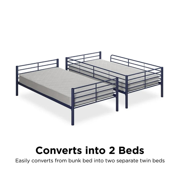 Bed - Bunk Convertible Twin over Twin Blue Metal - WF9.25.25