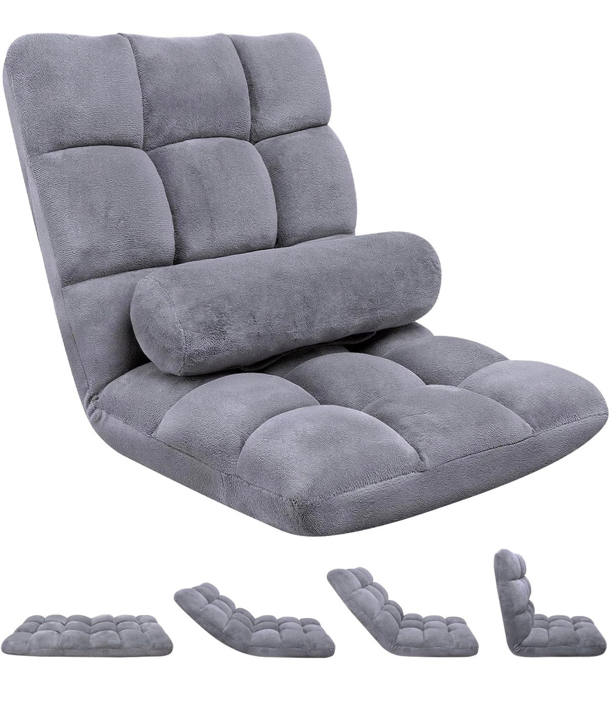 Floor Chair - Folding Floor Chair with Back Support, 6-Poistion Adjustable Floor Gaming Chair for Adults (see all photos!)