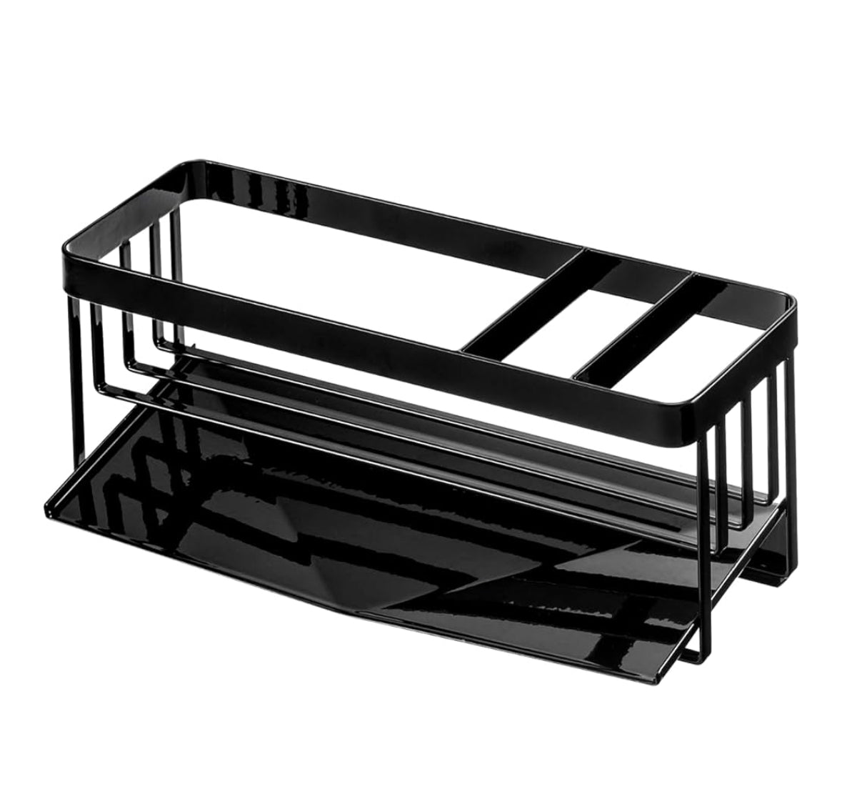 Home goods - Tower Self-Draining Sponge and Soap Bottle Rack, Kitchen Sink Organizer Metal Holder with Removable Tray - Steel - WF9.25.25