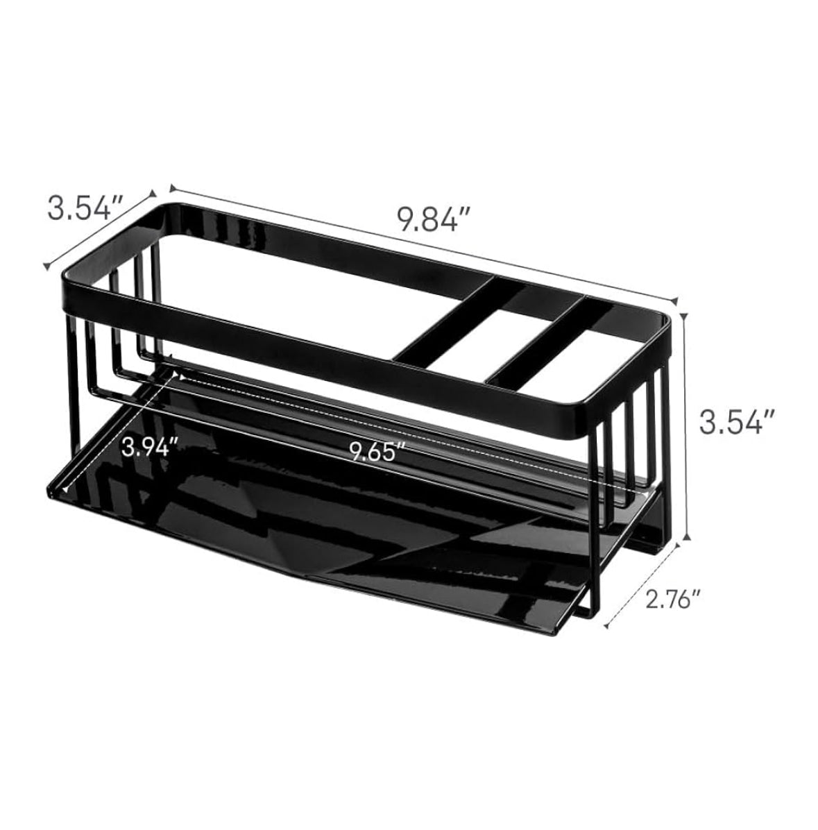 Home goods - Tower Self-Draining Sponge and Soap Bottle Rack, Kitchen Sink Organizer Metal Holder with Removable Tray - Steel - WF9.25.25