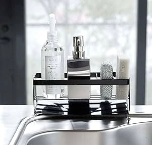 Home goods - Tower Self-Draining Sponge and Soap Bottle Rack, Kitchen Sink Organizer Metal Holder with Removable Tray - Steel - WF9.25.25