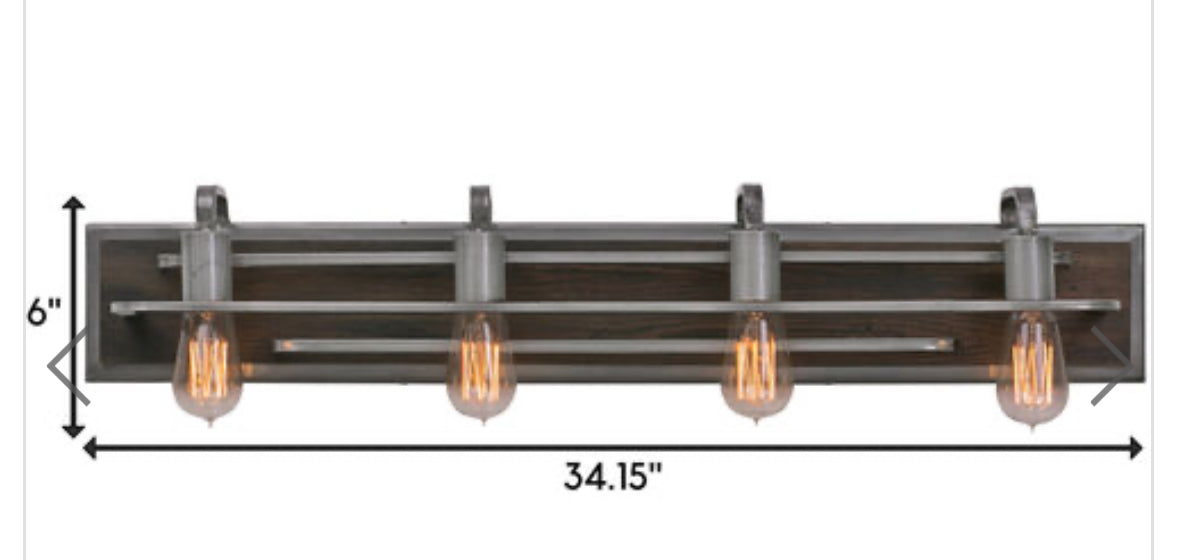 Vanity Light - Lofty 4 Light 34 inch Steel Vanity Light Wall Light - Hebron 4