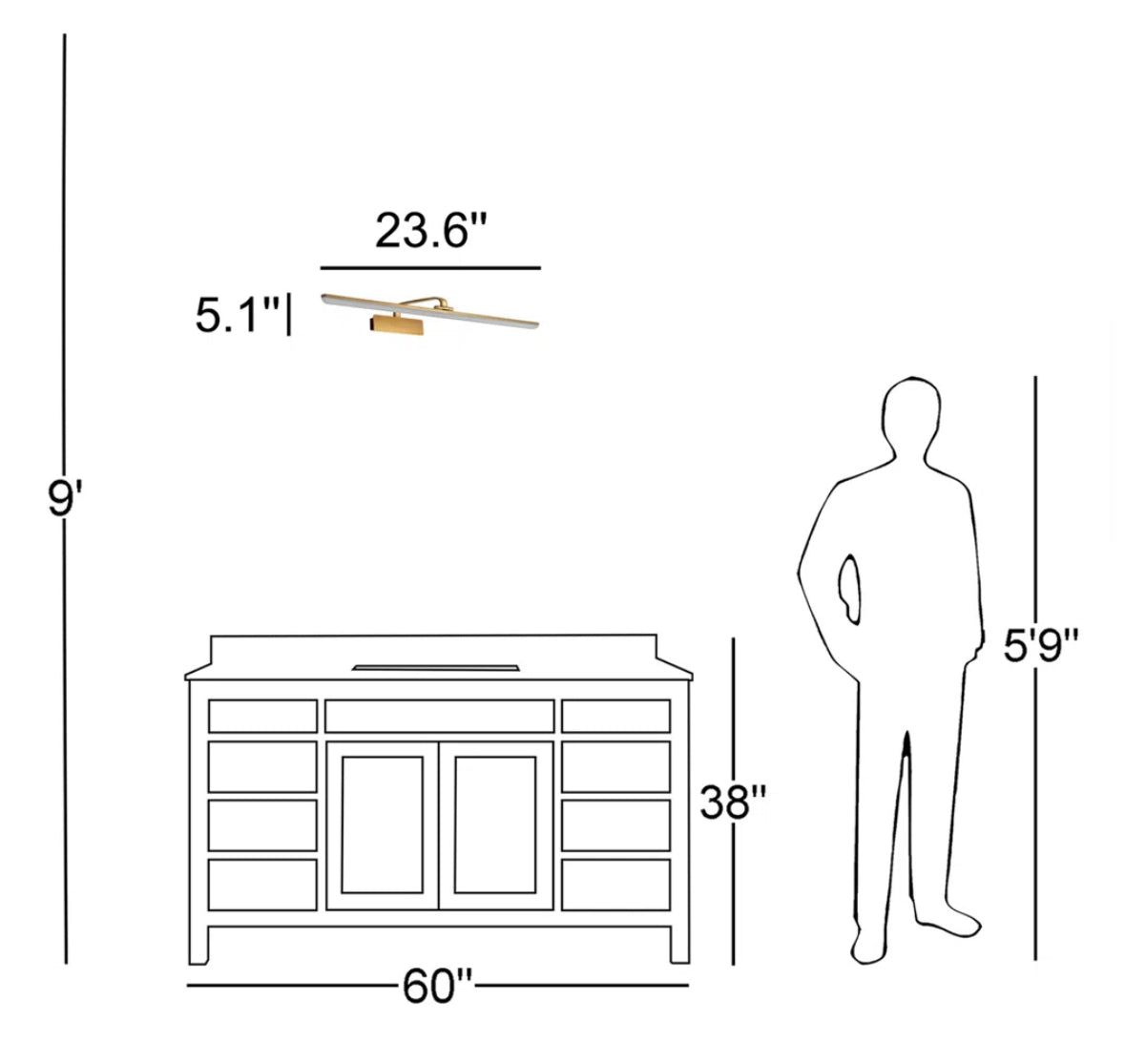 Vanity Light - Mekesha 23.6” LED Bath Bar - Hebron 3