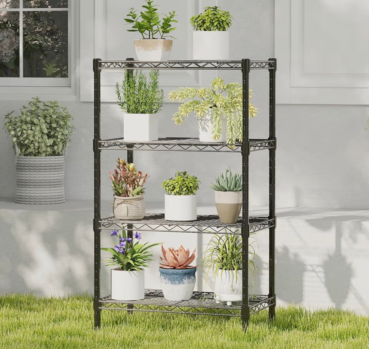 Organization - 4-Tier Metal Wire Storage Shelves, Adjustable Standing Storage Rack Shelf, Heavy Duty Steel Shelving Unit Organizers for Kitchen Bathroom Pantry Garage, 23.3" Wx13.4 Dx47 H, Black