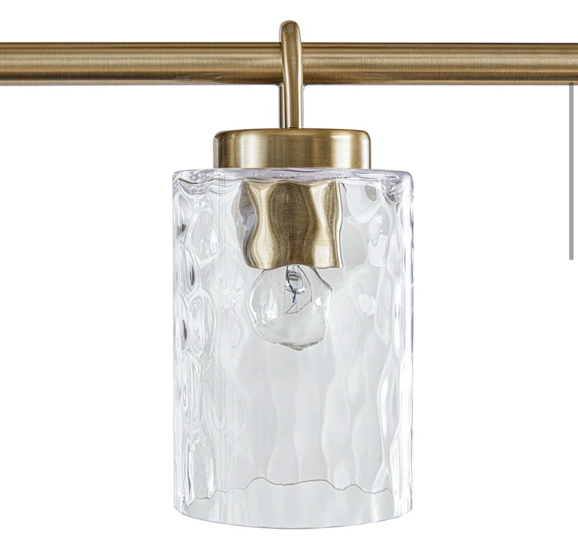 Chandelier - 5 light Linear Chandelier with Textured Glass Shades