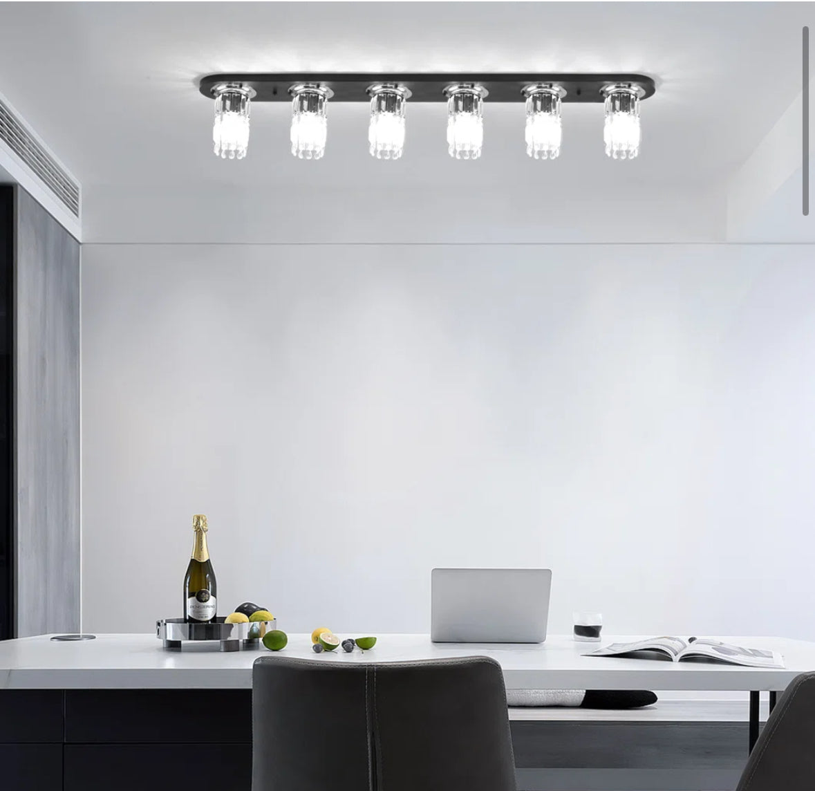 Chandelier Linear - 6 - Light 47.24" Crystal Dimmable - WF9.25.25