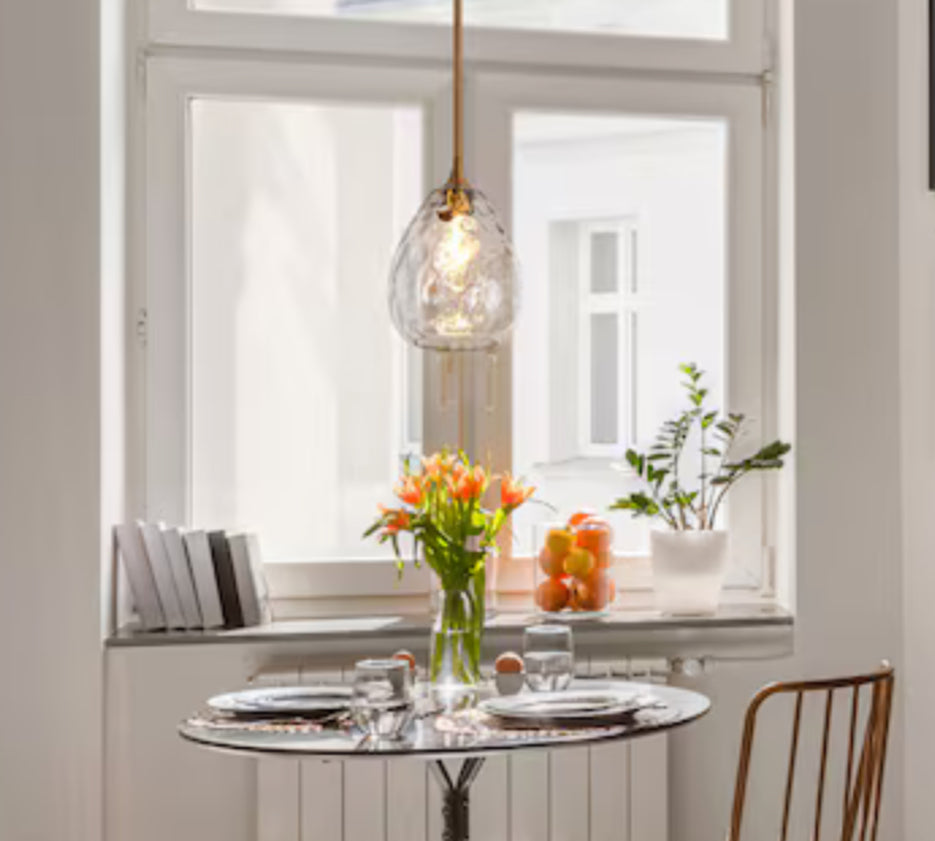 Pendant - 1 Light Textured Glass Teardrop - WF9.25.25