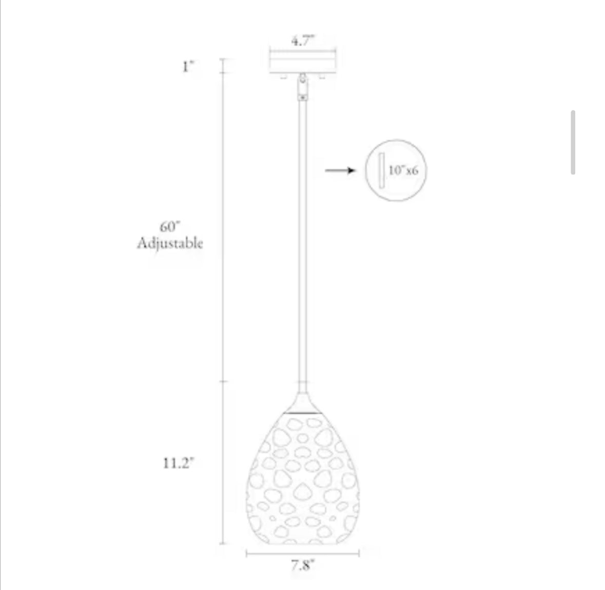 Pendant - 1 Light Textured Glass Teardrop - WF9.25.25