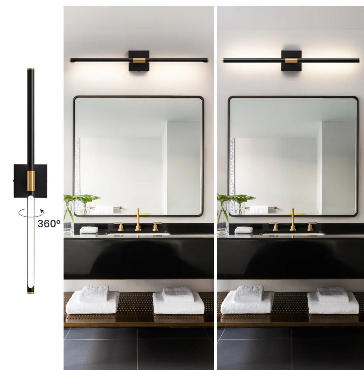 Vanity Light - Fiza LED Matte Black/Gold - T&F5.19.25