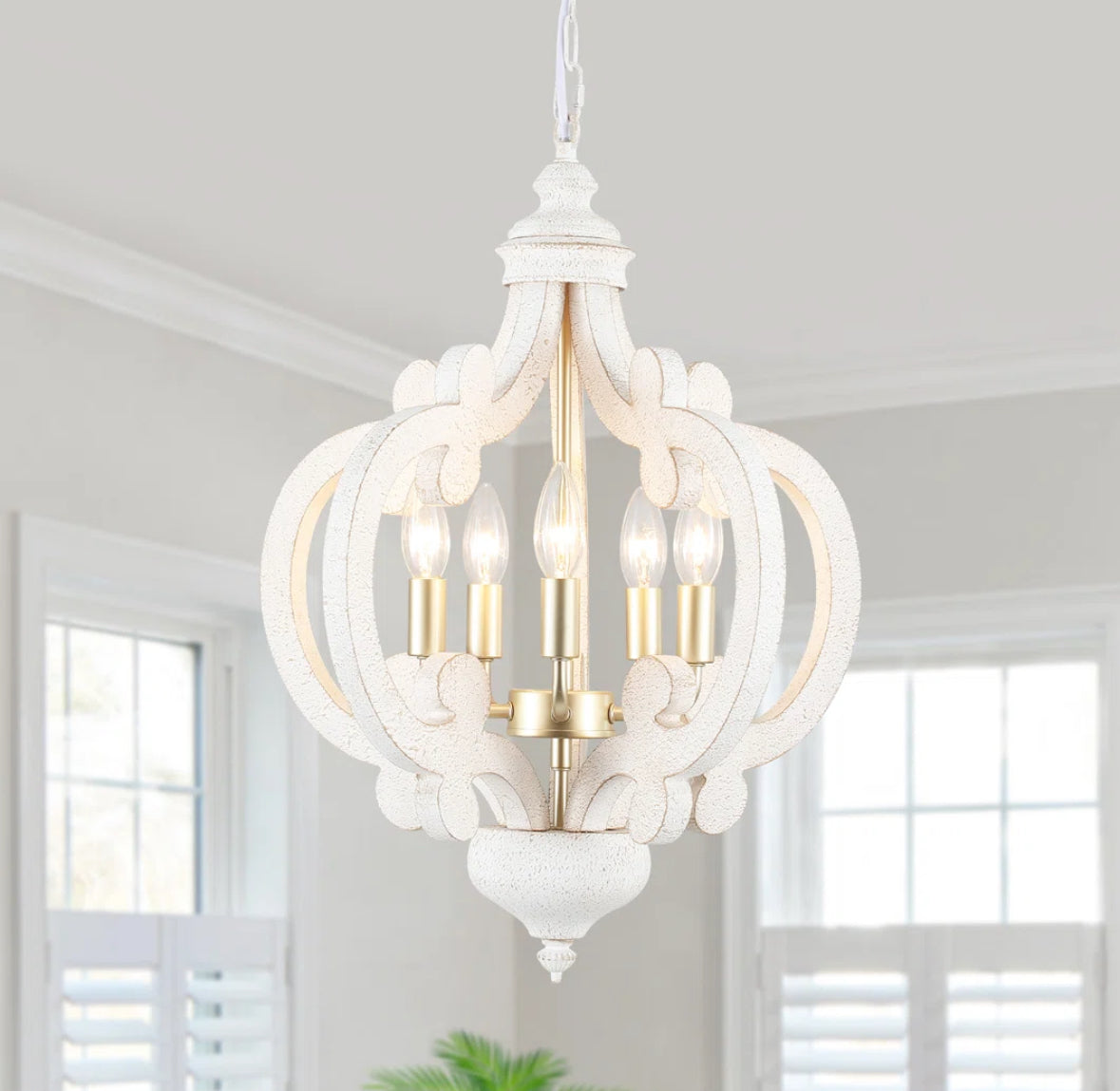 Chandelier -Tinnin 5 light Dimmable Geometric Chandelier T&F5.19.25