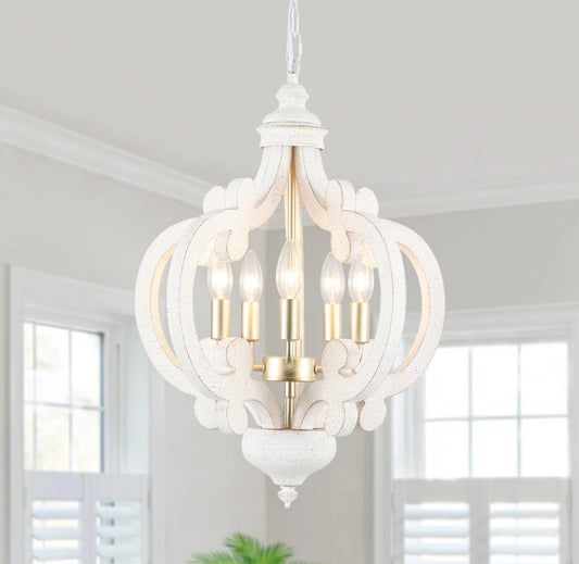 Chandelier -Tinnin 5 light Dimmable Geometric Chandelier T&F5.19.25