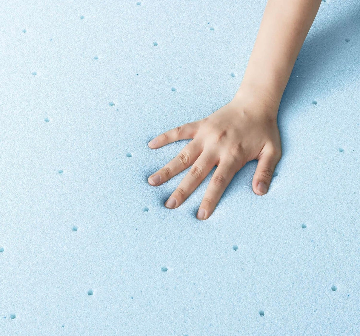 Ventilated Gel Memory Foam Mattress Topper — King?? Size 73” x 77” x 2” Blue Cooling Foam
