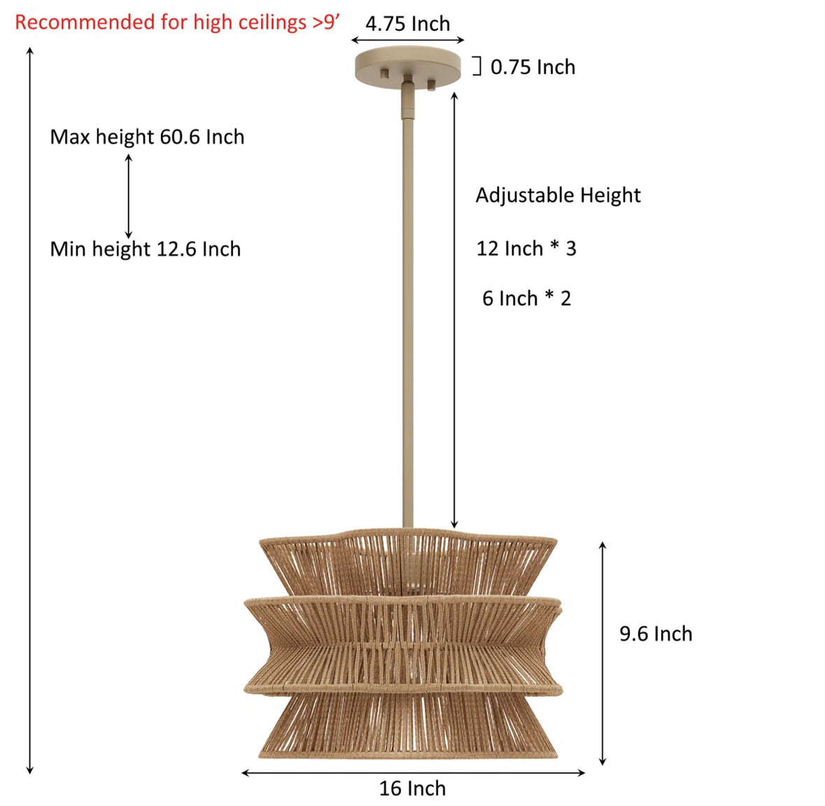 Pendant - (3) Towne Woven 1 Light - T&F5.19.25