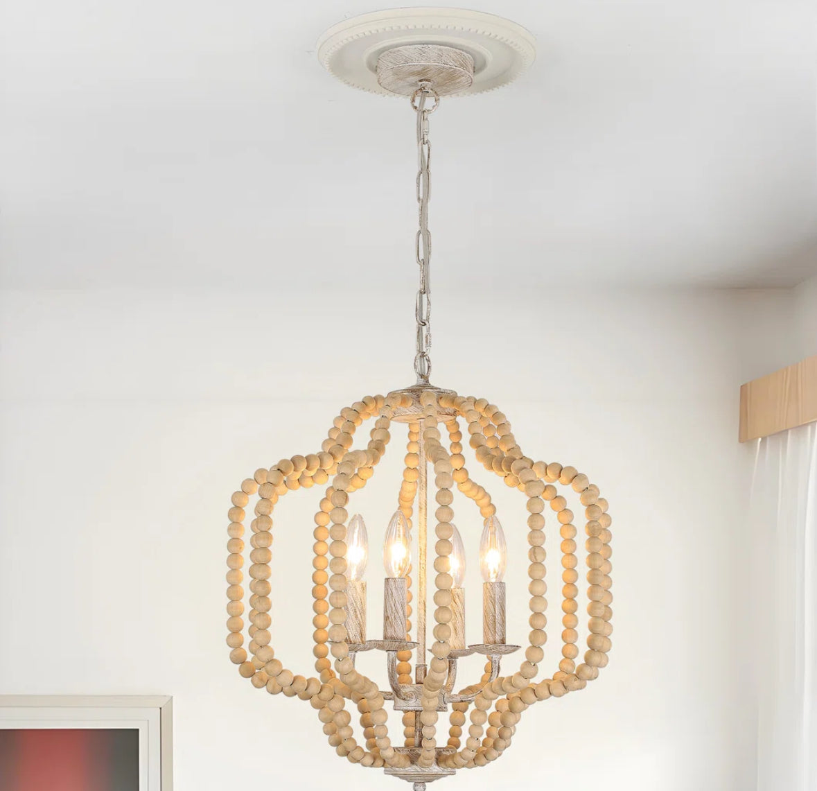 Chandelier - Aureliana 4 Light Dimmable Geometric Beaded - WF9.25.25