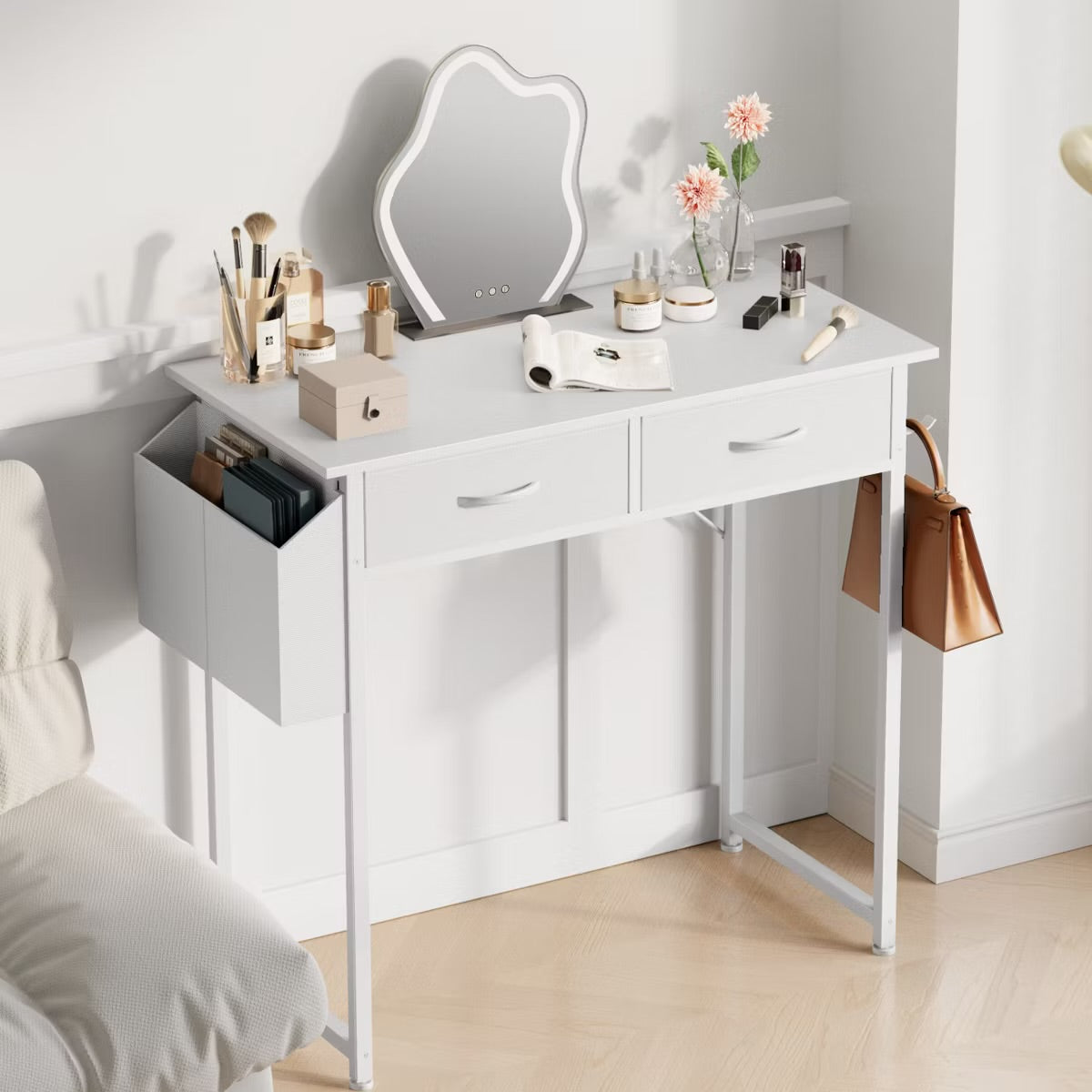 Desk - 32 Inch Writing Desk Small Space Desk Study Table - White