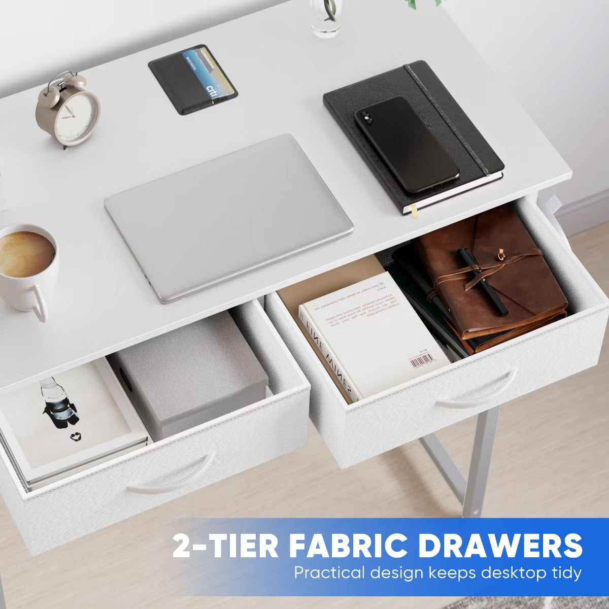 Desk - 32 Inch Writing Desk Small Space Desk Study Table - White