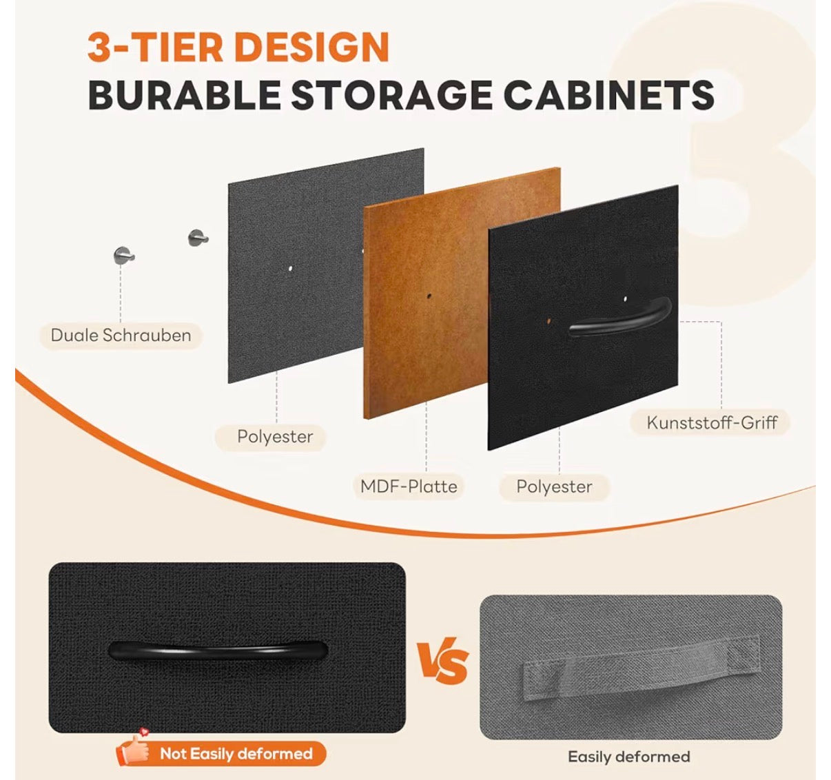 Fabric Dresser - 7 Drawer Storage Tower Black