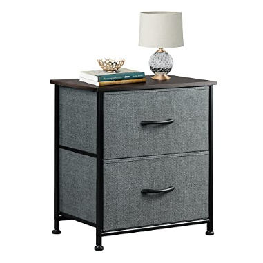 Fabric Nightstand - 2 Drawer Songmics Nightstand