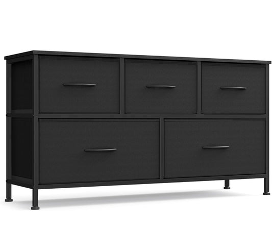 Fabric Dresser - 5 Drawer Songmics Black Dresser