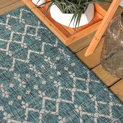 Rug - 3’x5’ Teal/Gray Santa Monica