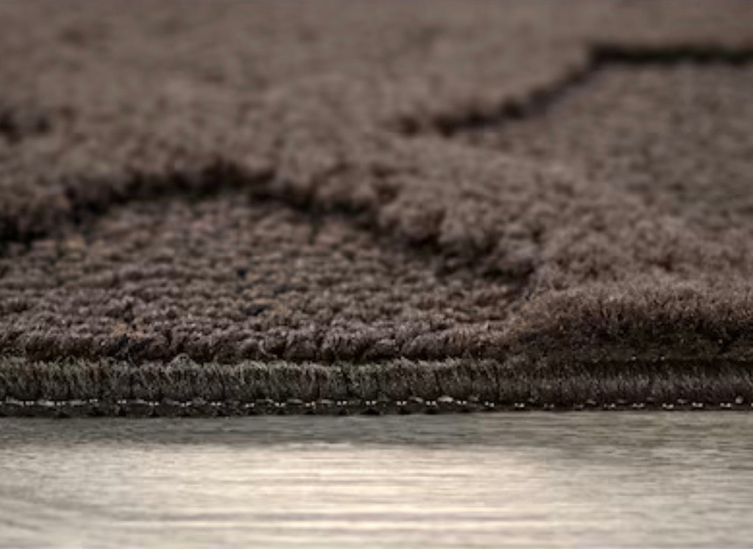 Rug - 4' x 6' Garland Rug Quatro Mocha Cut-Loop Trellis Area Rug –Soft, Comfortable