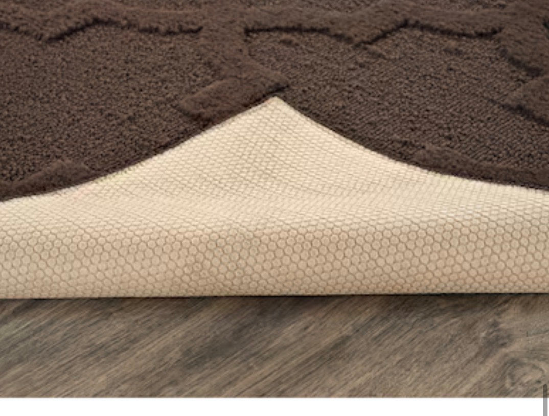 Rug - 4' x 6' Garland Rug Quatro Mocha Cut-Loop Trellis Area Rug –Soft, Comfortable