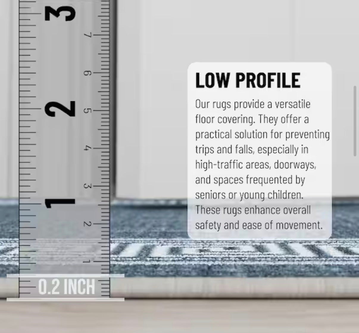Rug - 2’2” x 4’ Blue/Grey with Greek Border