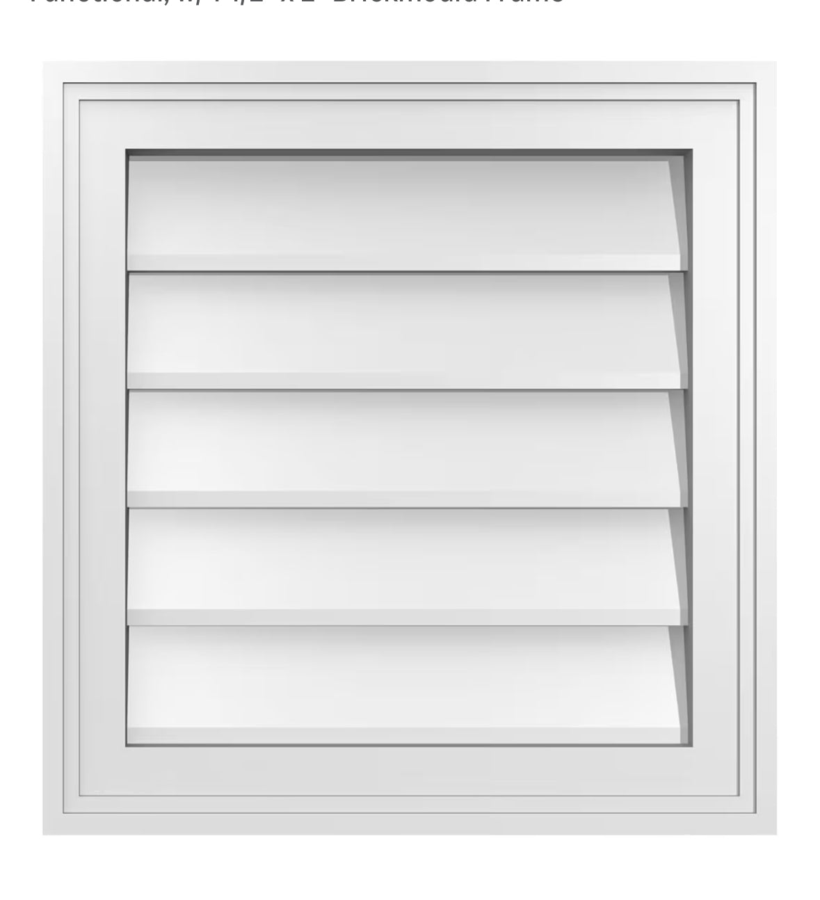 Gable - 18"x18" Rectangle Surface Mount Non-Functional Standard Frame PVC Gable Vent - WF9.25.25