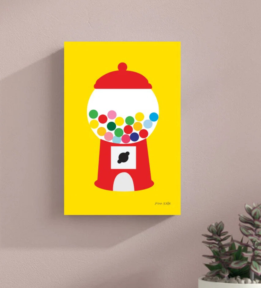 Canvas - 12”x8” Gumball Machine - WF10.16.25
