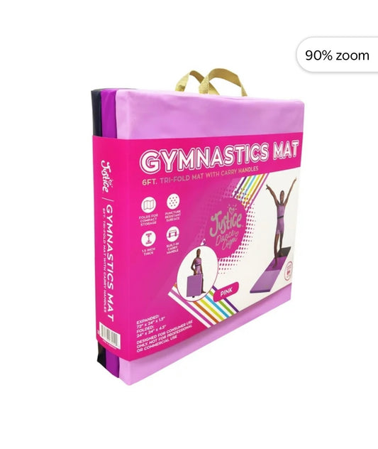 Justice 6' Three Folding Gymnastics Mat with, Color Pink, 1.5-inch Thickness - WM11.25.25