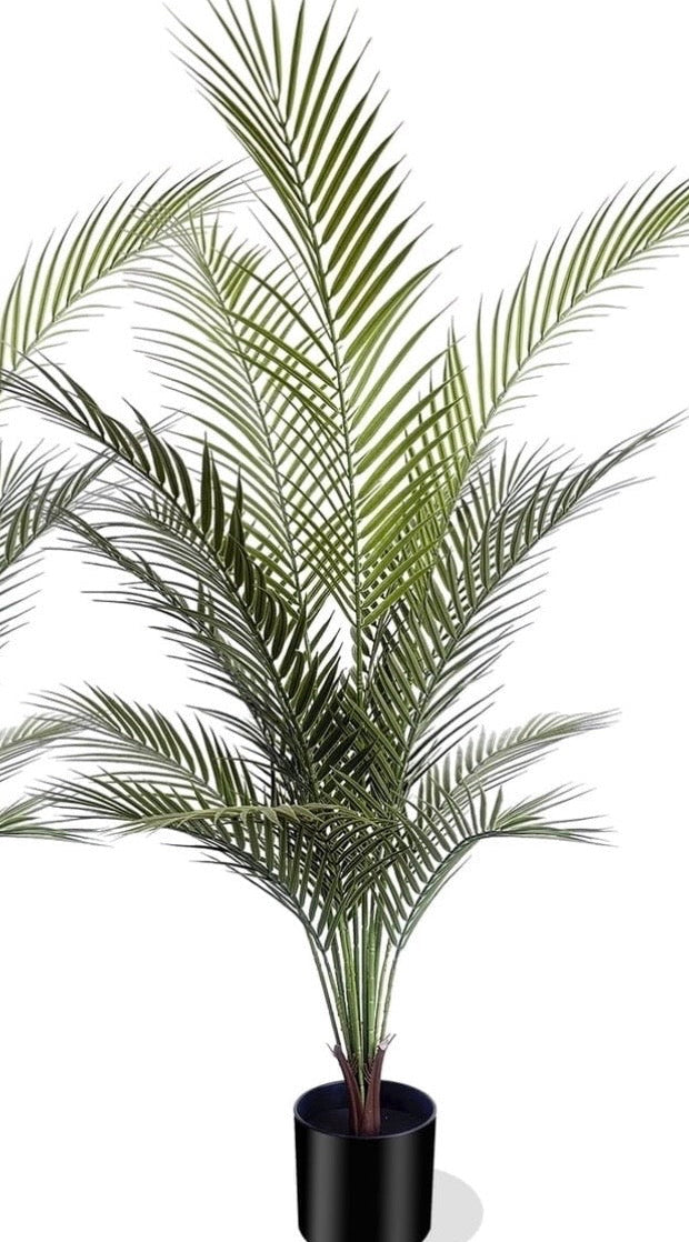 Faux Plant - 4ft Artificial Palm Tree with Black Pots