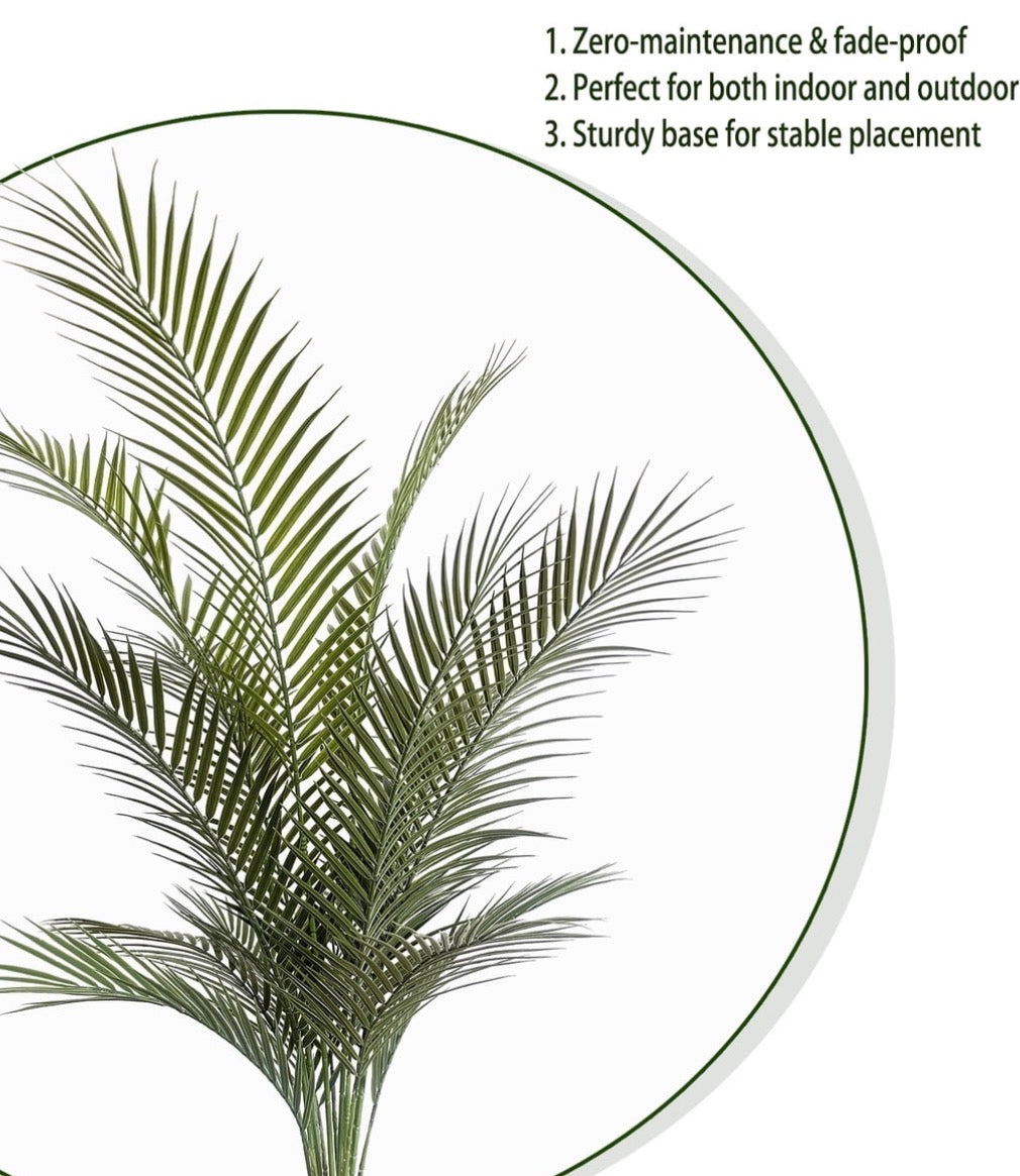Faux Plant - 4ft Artificial Palm Tree with Black Pots