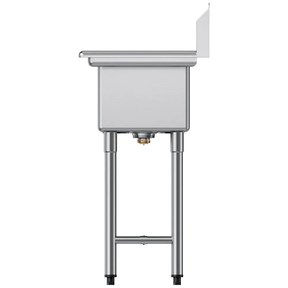 Sink - VEVOR 3 Compartment Sink, 18-Gauge 304 Stainless Steel, 10" x 14" x 10" Bowl Size, 3 Bay Commercial Kitchen Prep & Utility Sink with 2 Drainboards and Backsplash for Restaurant, Food Truck & Home Use
