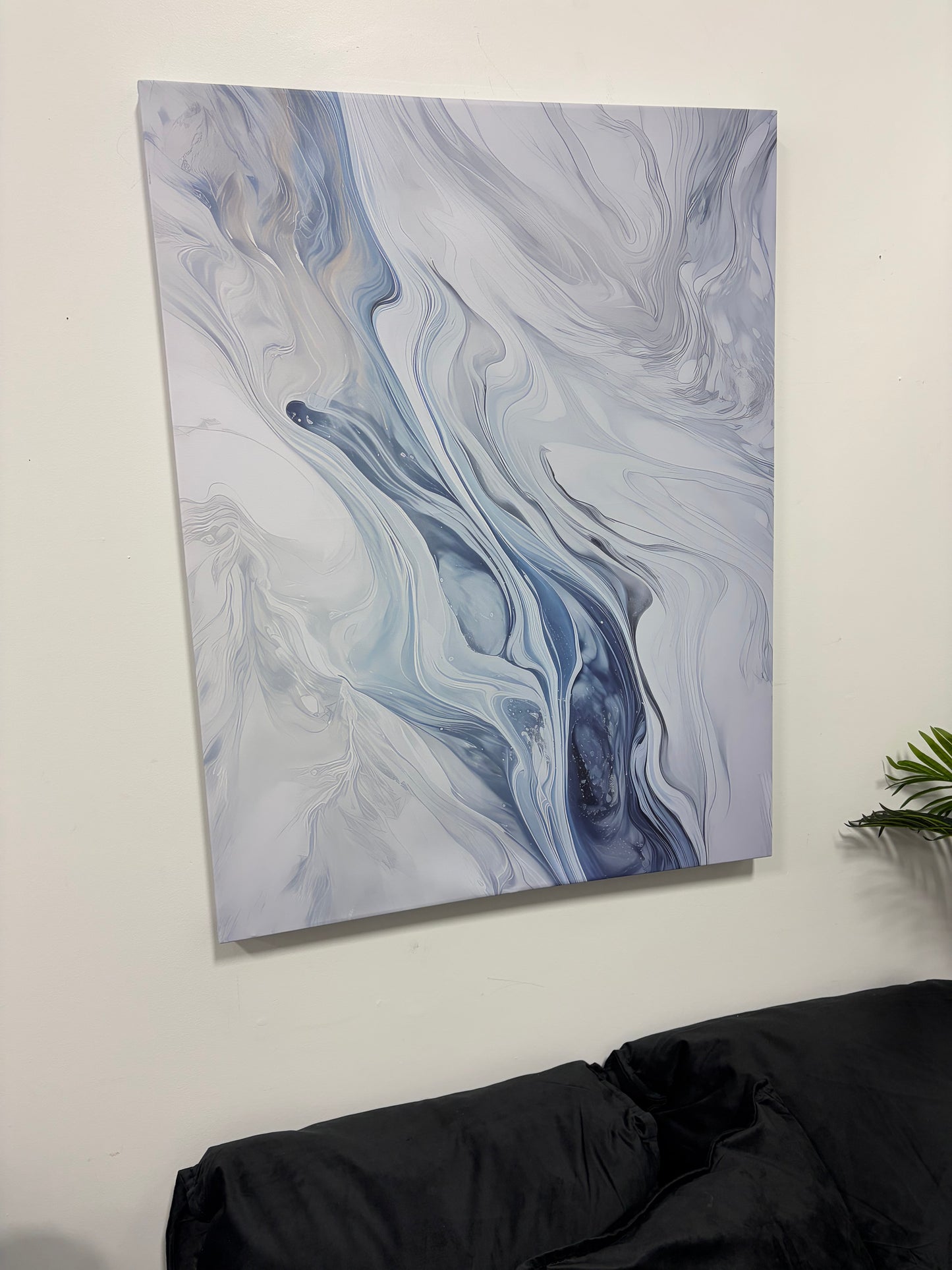 Canvas - 44” x 34” Blue Abstract Art
