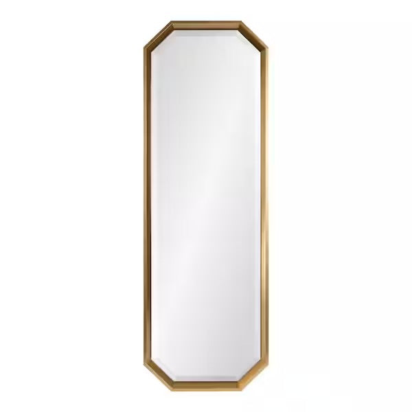 Mirror - Calter 48 in. x 17 in. Classic Octagon Framed Gold Wall Accent Mirror