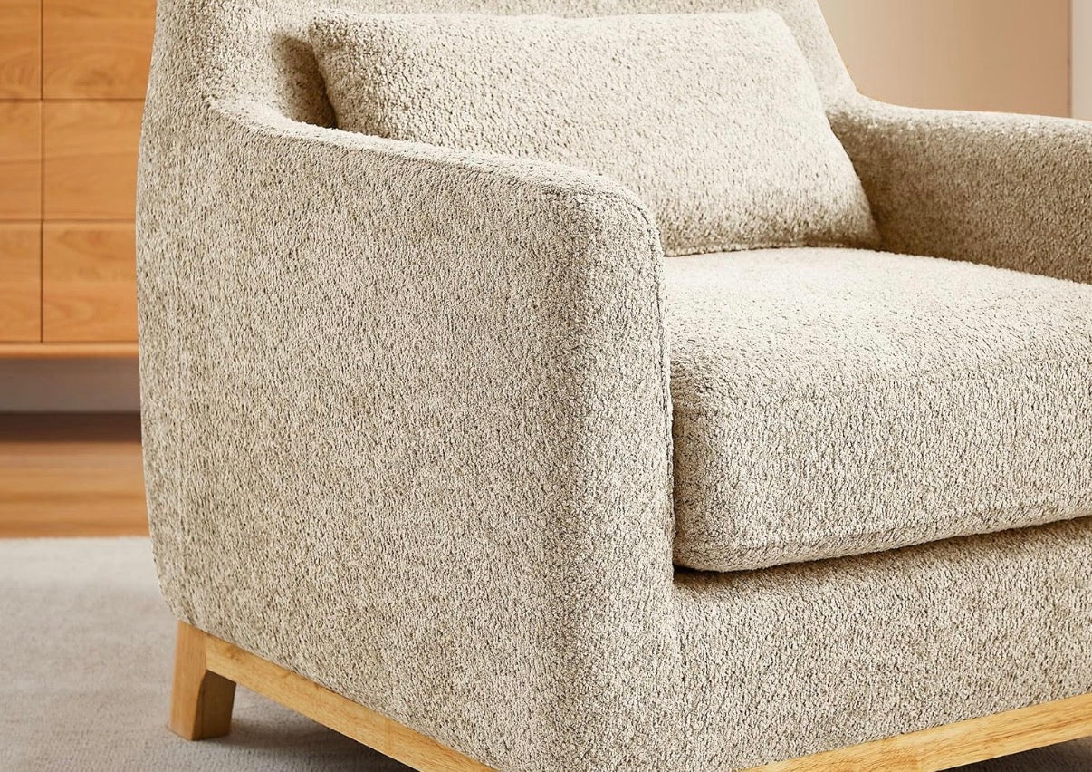 Chair - Accent Chairs for Living Room, Sherpa Oversize Accent Chair with Thick Cushion 31 Inch Comfy Chair