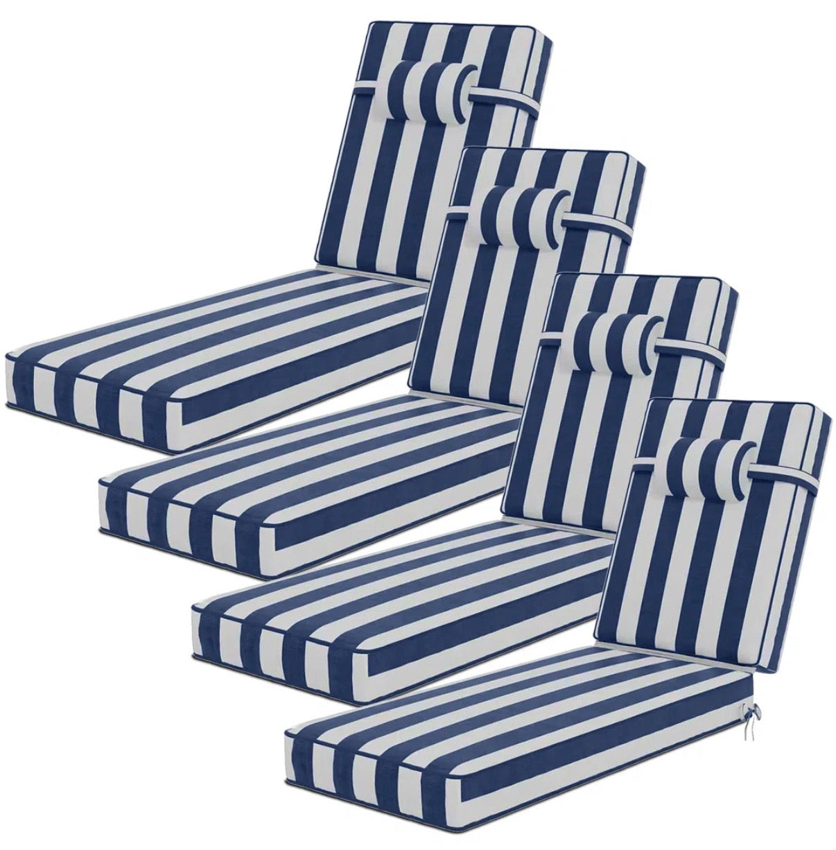 Chaise Cushion Set - 4PCS Outdoor Chaise Cushion Set 72 x 21 x 4