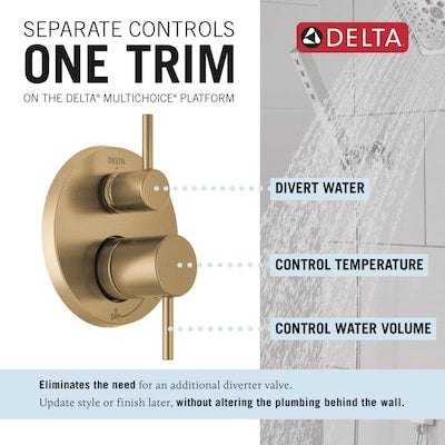 Shower System - Delta Modern Raincan Shower System Champagne Bronze 2-handle Single function 10-in Round Shower Faucet ( Valve Included )