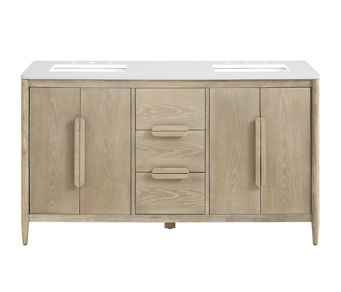 Bathroom Vanity - Elinor 60" Double Sink Bathroom Vanity with Quartz Top - WF10.16.25