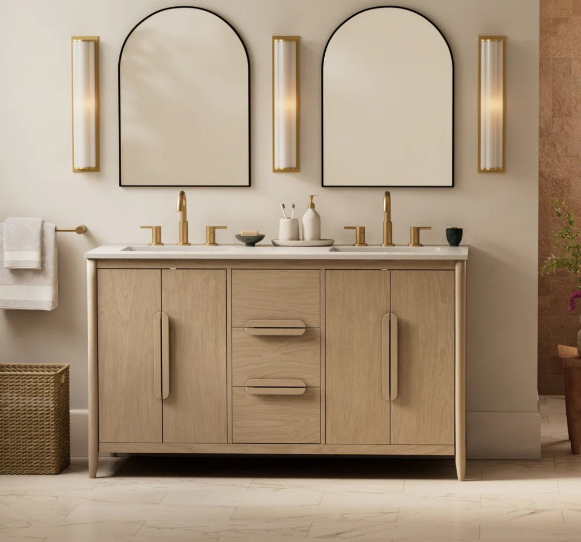 Bathroom Vanity - Elinor 60" Double Sink Bathroom Vanity with Quartz Top - WF10.16.25