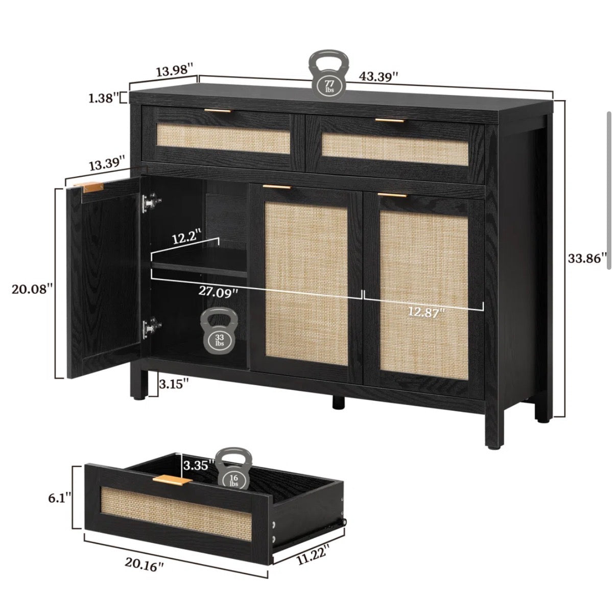 Storage Cabinet - Sicotas Savannah Storage Cabinet with 2 Drawers