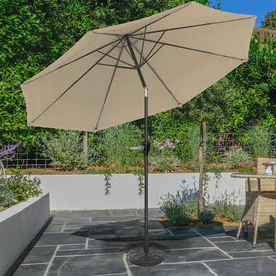 Umbrella - Pure Garden 10-ft Steel Tan Market Patio Umbrella