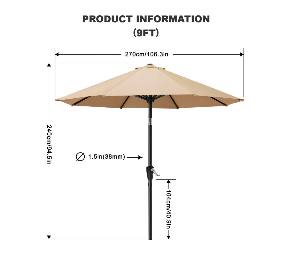 Umbrella - 9 ft Master Canopy Orange Market Umbrella